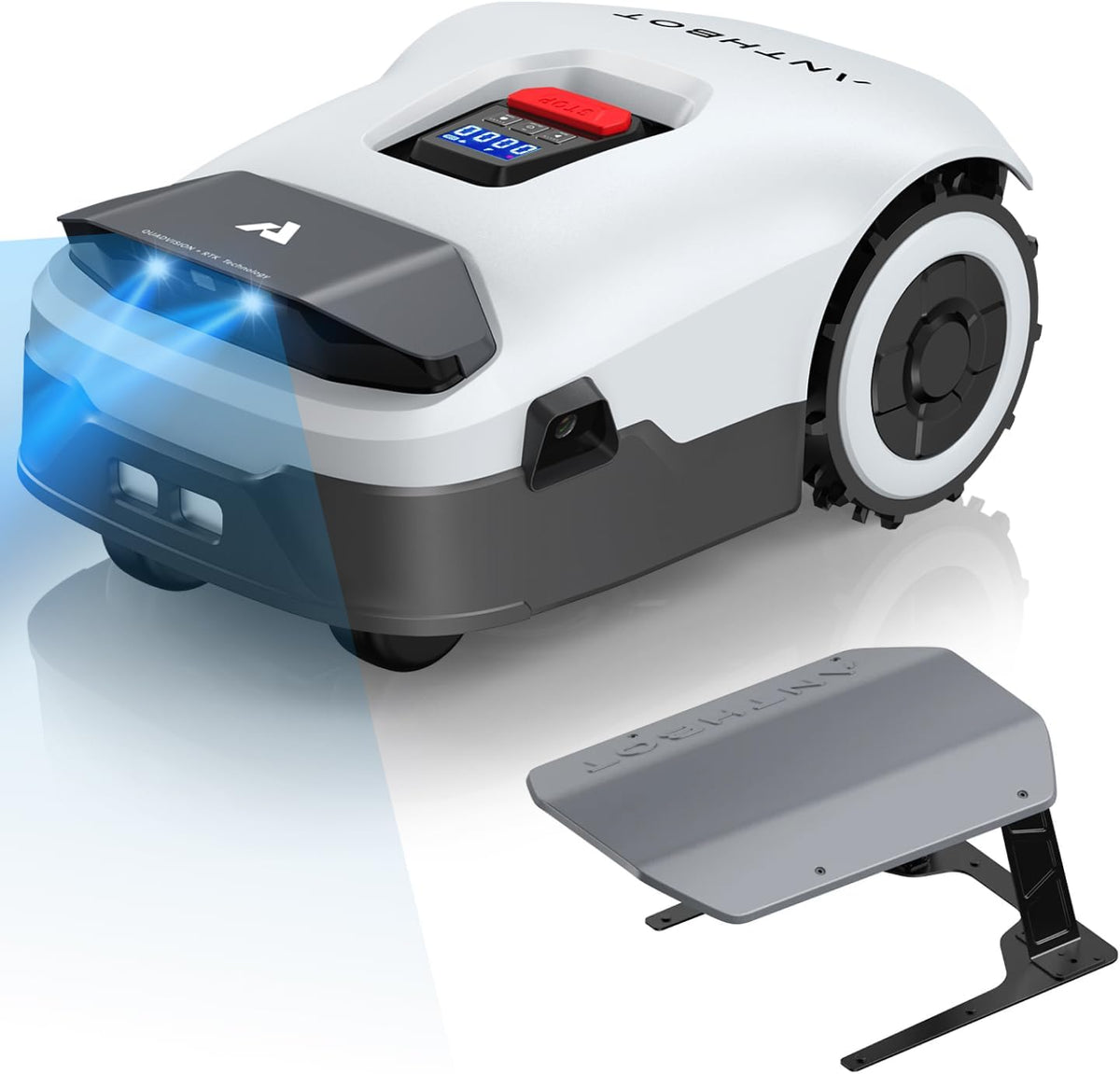 ANTHBOT Genie Mähroboter ohne Begrenzungskabel 3600 m², Full Band RTK + 4-Augen-Vision Roboter-Rasenmäher, 30+