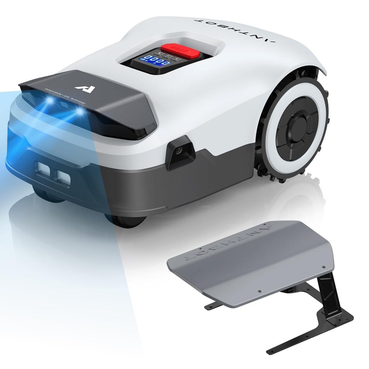 ANTHBOT Genie Mähroboter ohne Begrenzungskabel 3600 m², Full Band RTK + 4-Augen-Vision Roboter-Rasenmäher, 30+