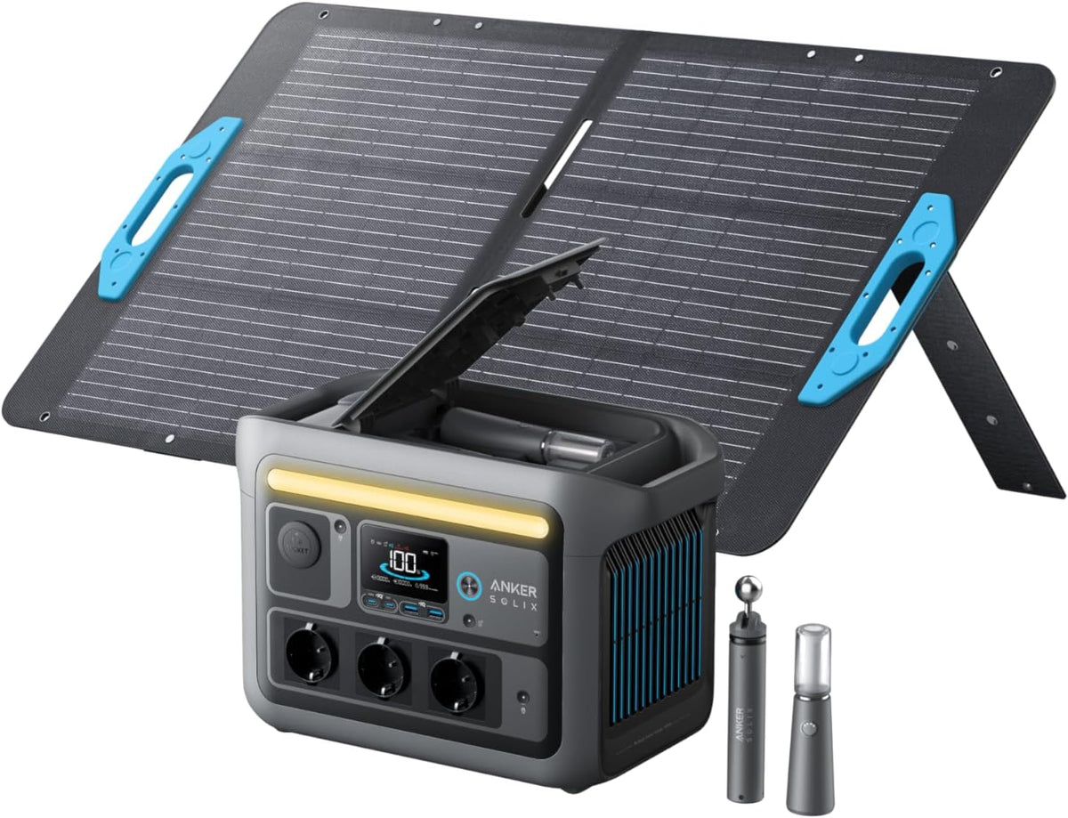 Anker SOLIX C800 Plus Powerstation 768Wh, 1200W (1600W Peak), mit 100W Solarpanel