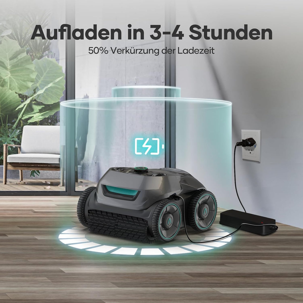 AIPER ZT6002 Poolroboter, Quad-Motor, WavePath, 3 Modi, Kabellos, Boden & Wand, bis 150㎡