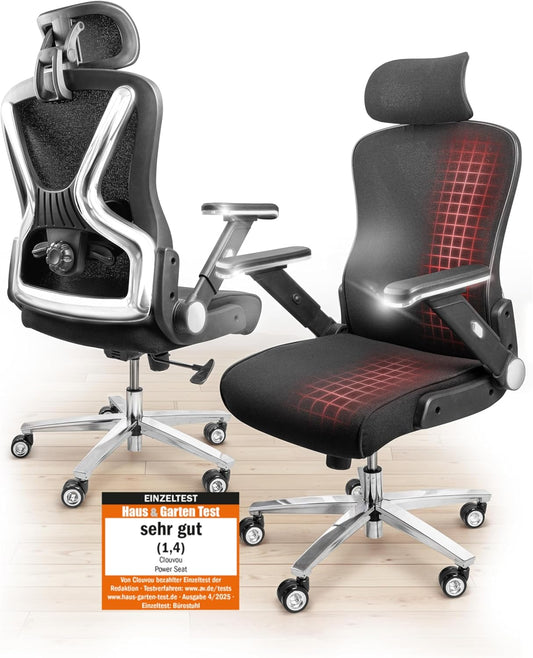 CLOUVOU PowerSeat Testsieger Ergonomischer Bürostuhl – Voll Anpassbar, Gaming, 200 kg
