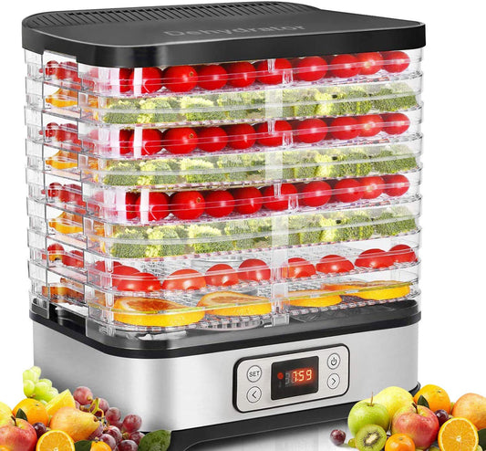 COOCHEER Dörrautomat Dehydrator Dörrapparat mit Temperaturregelung, 8 Etagen abnehmbare Dörrgerät, Temperaturregelung